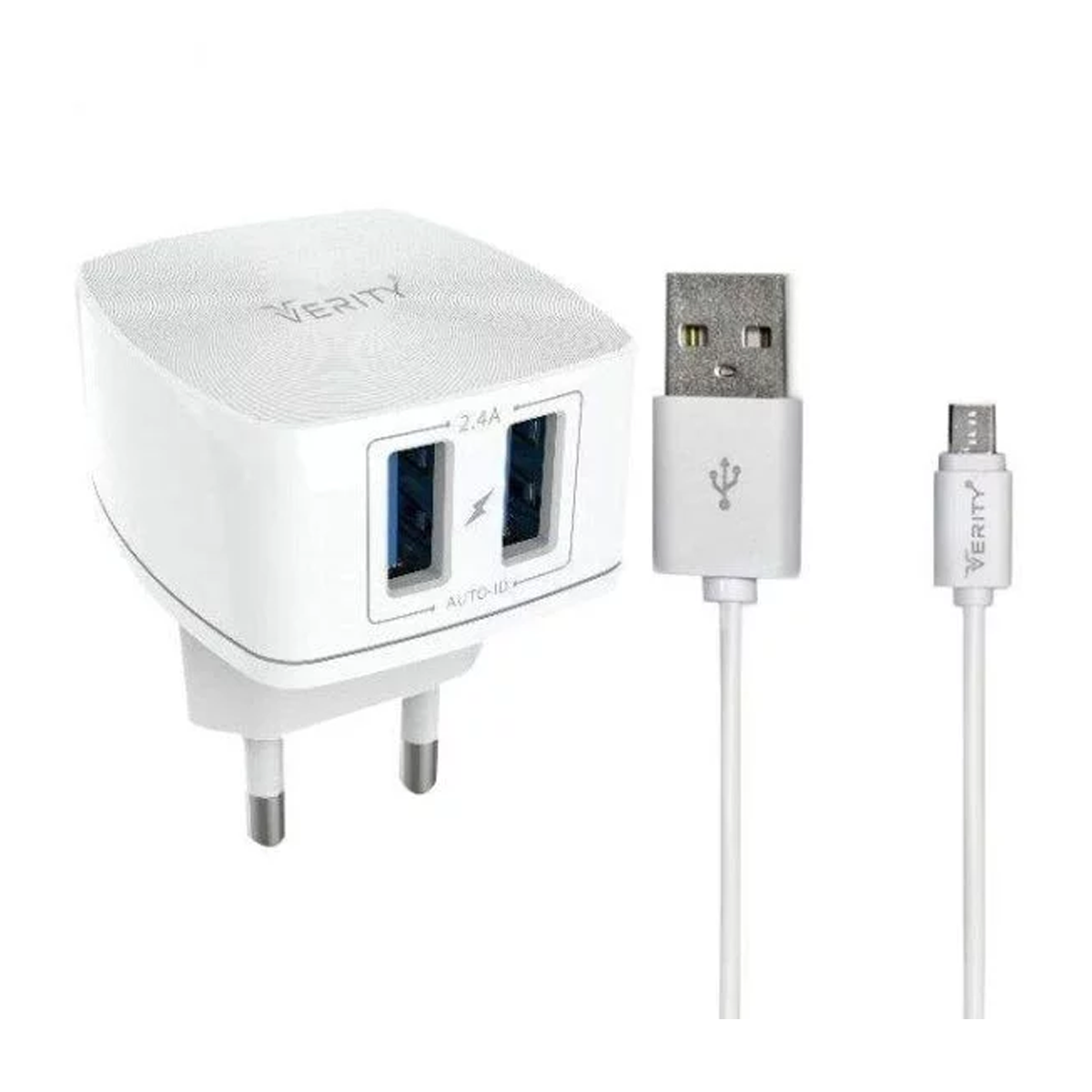 شارژر دیواری وریتی مدل AP-2112 به همراه کابل میکرو یو اس بی-سفید شارژر دیواری وریتی مدل AP-2112 به همراه کابل میکرو یو اس بی-سفید