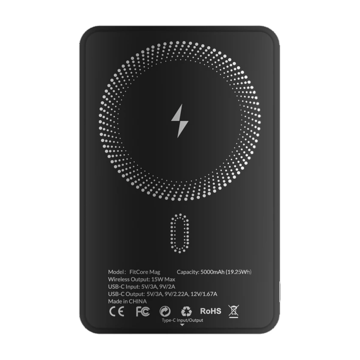 پاوربانک گلوریمی مدل FitCore Mag ظرفیت 5000 میلی آمپر ساعت-مشکی