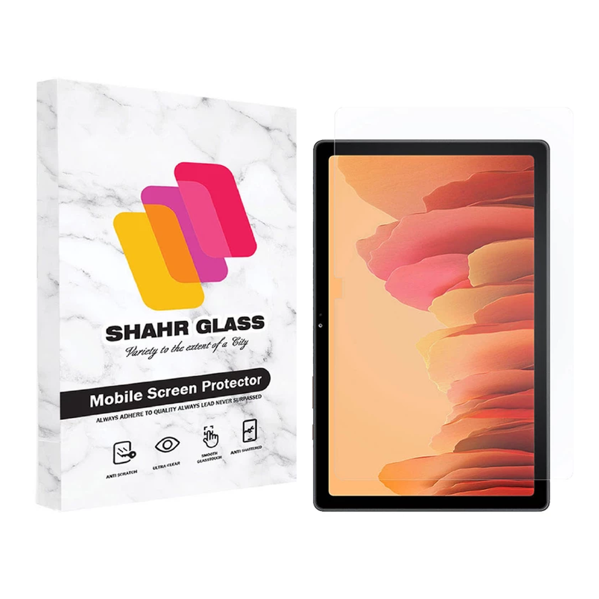 گلس تبلت سامسونگ Galaxy Tab A7 10.4 2020 شهر گلس مدل SMPT2-بی رنگ شفاف گلس تبلت سامسونگ Galaxy Tab A7 10.4 2020 شهر گلس مدل SMPT2-بی رنگ شفاف