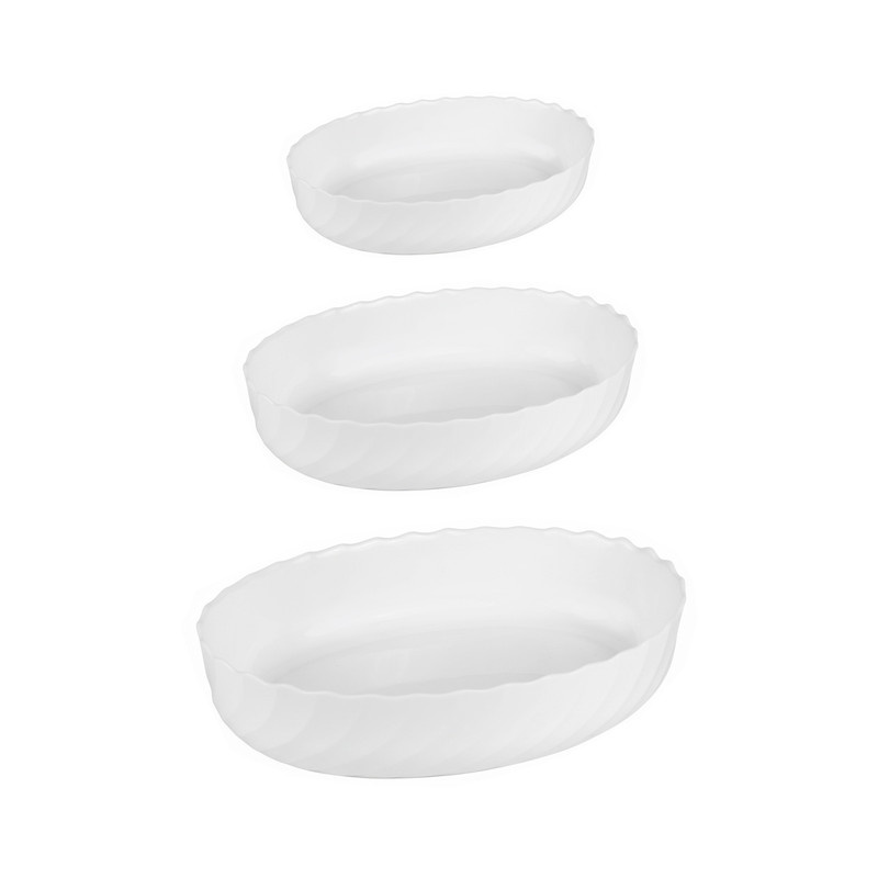 ظرف پخت گلدن اوپال مدل کنگره بیضی مجموعه 3 عددی