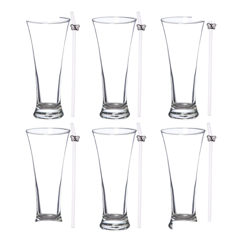 ست لیوان و نی 6 پارچه لومینارک مدل Brigh58 کد E2136 ست لیوان و نی 6 پارچه لومینارک مدل Brigh58 کد E2136