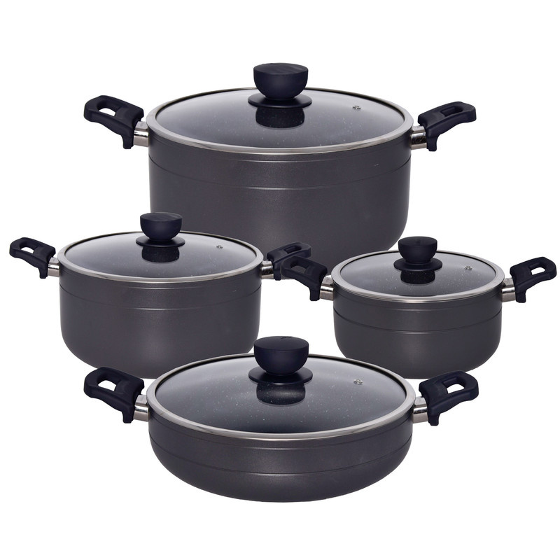 سرویس قابلمه و تابه گرانیتی 8 پارچه یونیک مدل رویال کد 8198