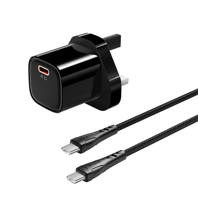 شارژر دیواری مک دودو 20 وات مدل PD Fast Charger به همرا کابل USB-C-سفید شارژر دیواری مک دودو 20 وات مدل PD Fast Charger به همرا کابل USB-C-سفید
