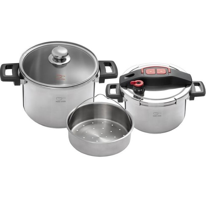 زودپز دوقلو پارس استیل مدل کلیپسو گنجایش 4 و 6 لیتر زودپز دوقلو پارس استیل مدل کلیپسو گنجایش 4 و 6 لیتر