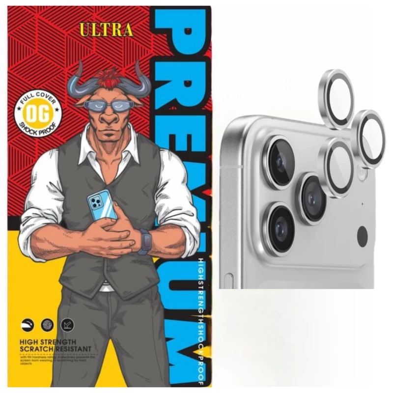 محافظ لنز دوربین شیشه ای اوجی مدل Crystal Shield مناسب برای گوشی موبایل اپل iPhone 17 Pro Max-نارنجی