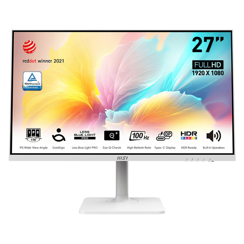 مانیتور 27 اینچ ام اس آی مدل MD2712PW، رزولوشن FullHD، پنل IPS، نرخ بروزرسانی 100 هرتز، با نسبت تصویر 16:9، دارای اسپیکر داخلی، دارای پورت HDMI و USB-C و خروجی هدفون مانیتور 27 اینچ ام اس آی مدل MD2712PW، رزولوشن FullHD، پنل IPS، نرخ بروزرسانی 100 هرتز، با نسبت تصویر 16:9، دارای اسپیکر داخلی، دارای پورت HDMI و USB-C و خروجی هدفون