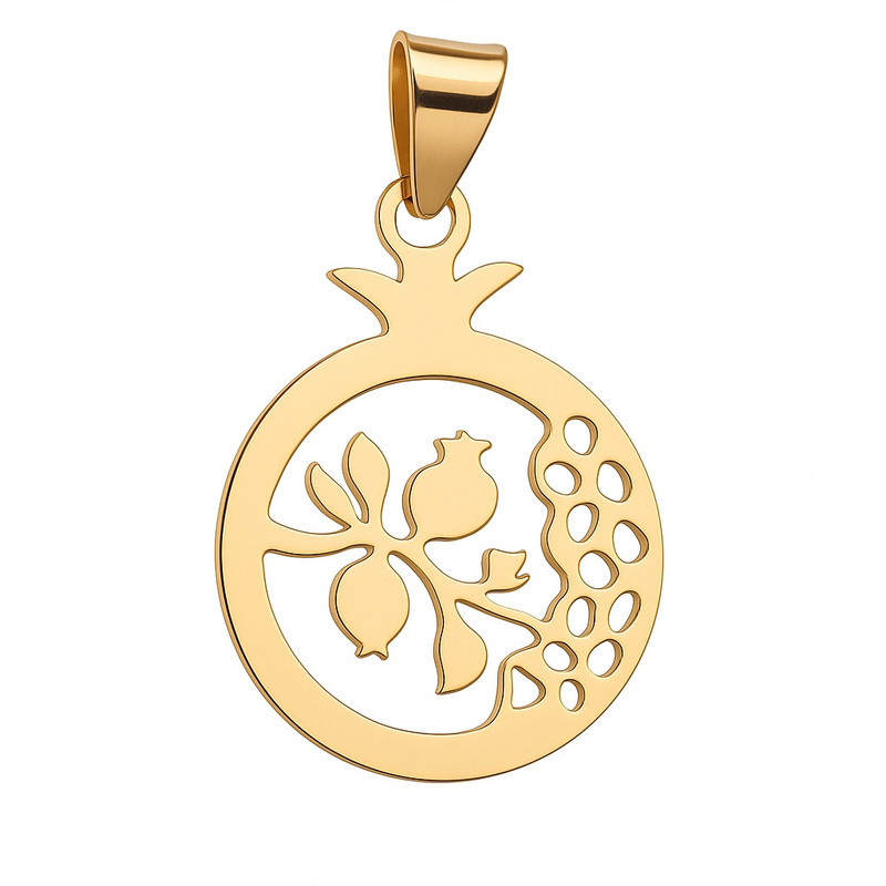 آویز گردنبند طلا 18 عیار زنانه گالری قو طلایی طرح انار و درخت