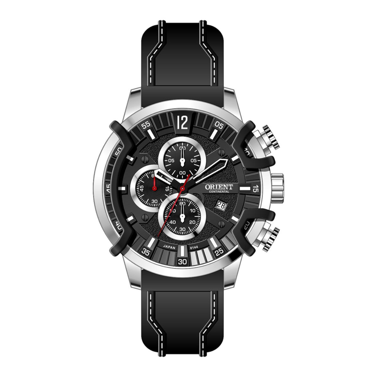 ساعت مچی مردانه اورینت مدل 144-بدنه نقره ای بند مشکی