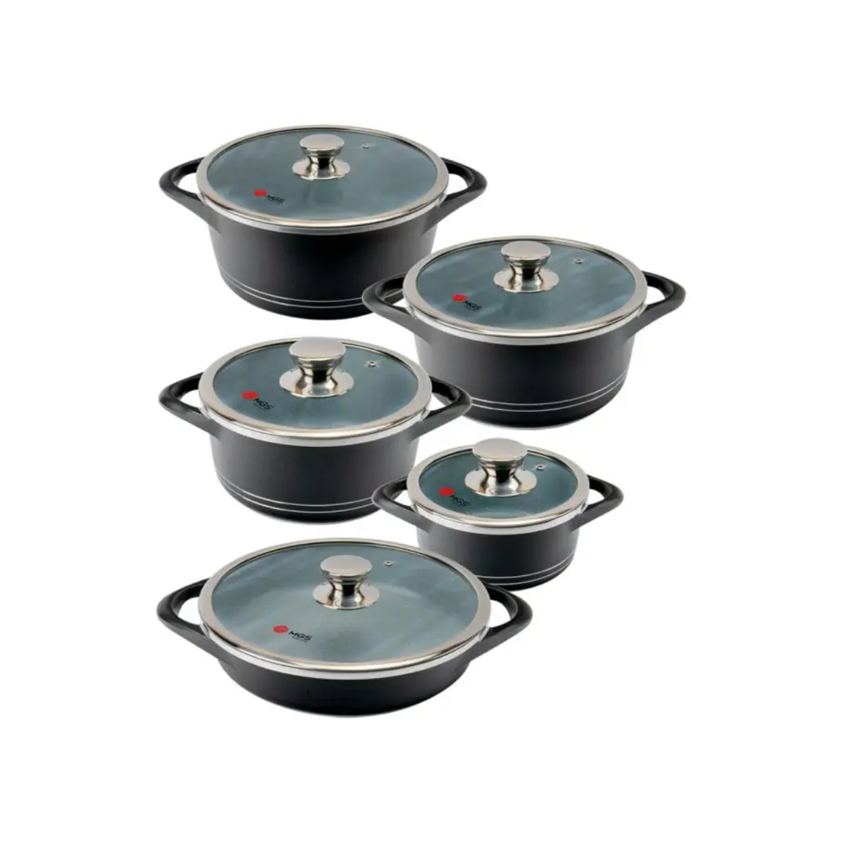 سرویس قابلمه 10 پارچه ام جی اس طرح ایتالیا B کد IB1019-مشکی سرویس قابلمه 10 پارچه ام جی اس طرح ایتالیا B کد IB1019-مشکی