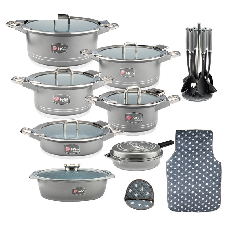 سرویس قابلمه و تابه گرانیت 25 پارچه ام جی اس مدل B کد GB2514 سرویس قابلمه و تابه گرانیت 25 پارچه ام جی اس مدل B کد GB2514