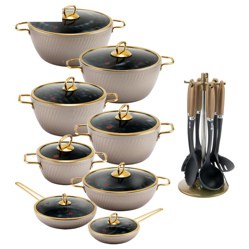 سرویس قابلمه و تابه گرانیت 23 پارچه ام جی اس مدل ماینز کد 003 سرویس قابلمه و تابه گرانیت 23 پارچه ام جی اس مدل ماینز کد 003