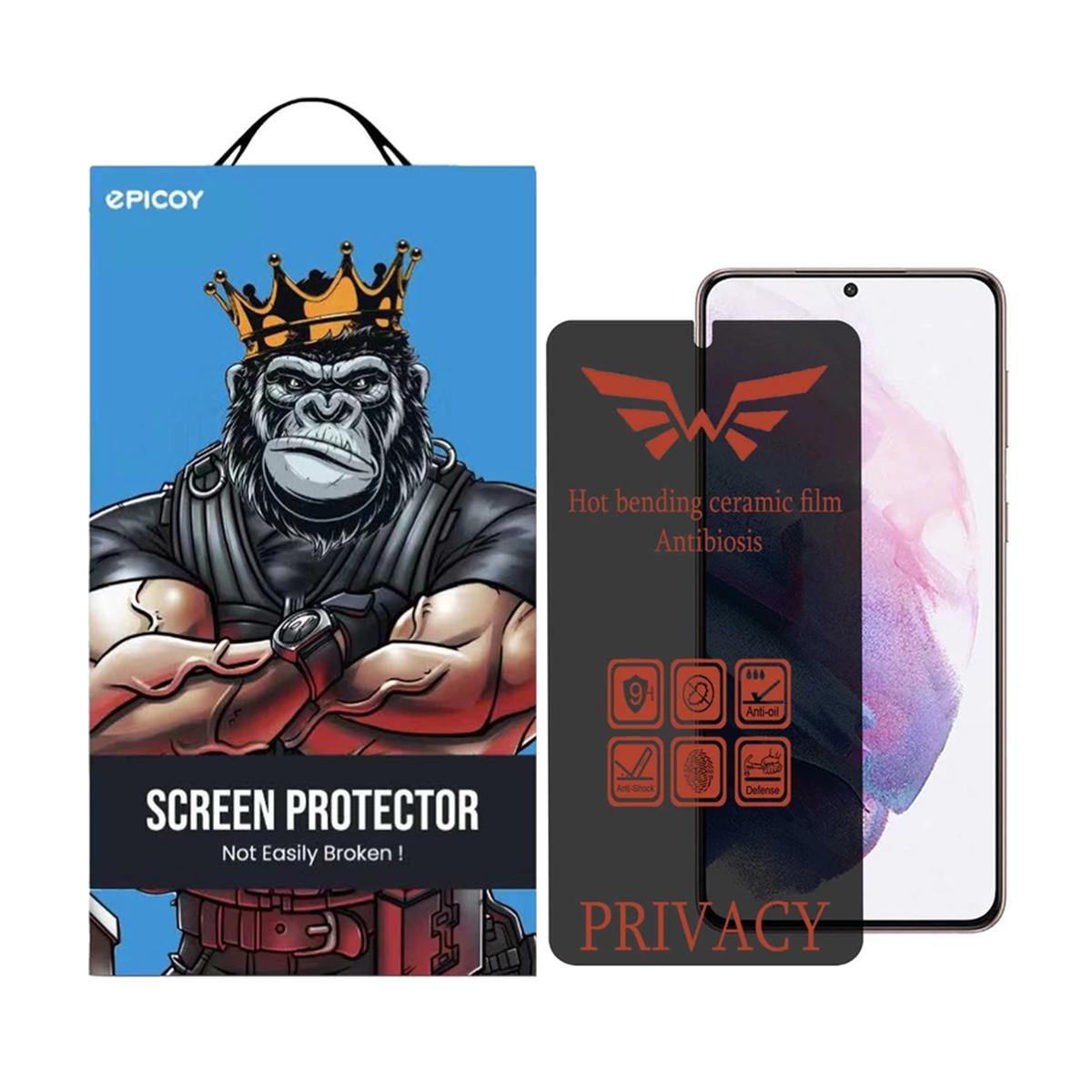 گلس گوشی سامسونگ Galaxy S21 Plus - S20 Plus اپیکوی مدل Nano-Privacy پرایوسی گلس گوشی سامسونگ Galaxy S21 Plus - S20 Plus اپیکوی مدل Nano-Privacy پرایوسی