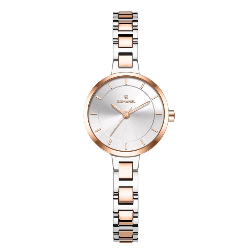 ساعت مچی عقربهای کوارتز زنانه رومانل مدل RM401001L-K-بدنه نقره ای و رزگلد بند نقره ای و رزگلد ساعت مچی عقربهای کوارتز زنانه رومانل مدل RM401001L-K-بدنه نقره ای و رزگلد بند نقره ای و رزگلد