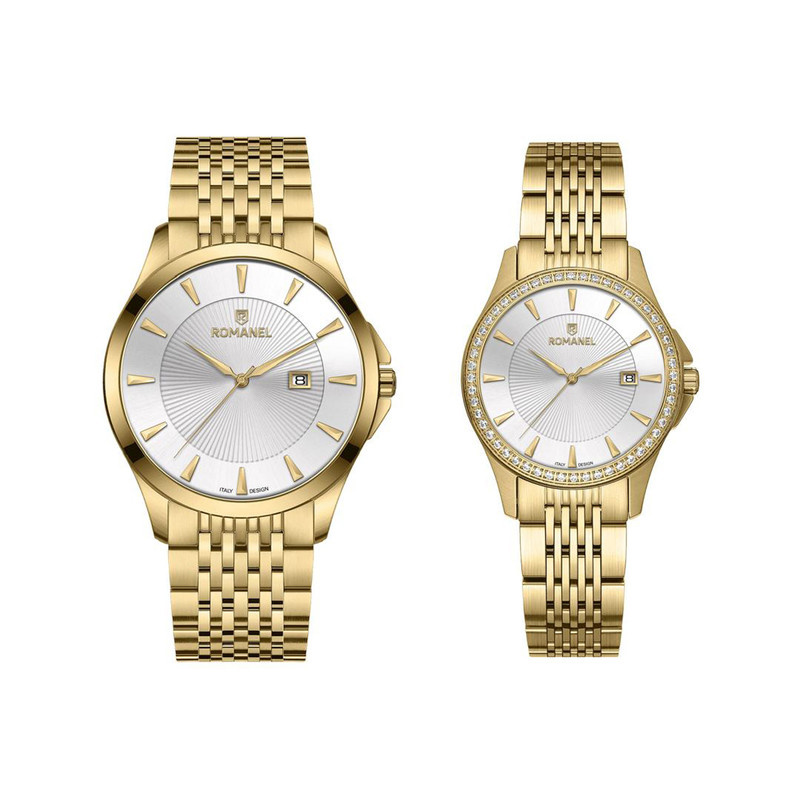 ست ساعت مچی عقربهای کوارتز زنانه و مردانه رومانل مدل RM402001M-A ست ساعت مچی عقربهای کوارتز زنانه و مردانه رومانل مدل RM402001M-A