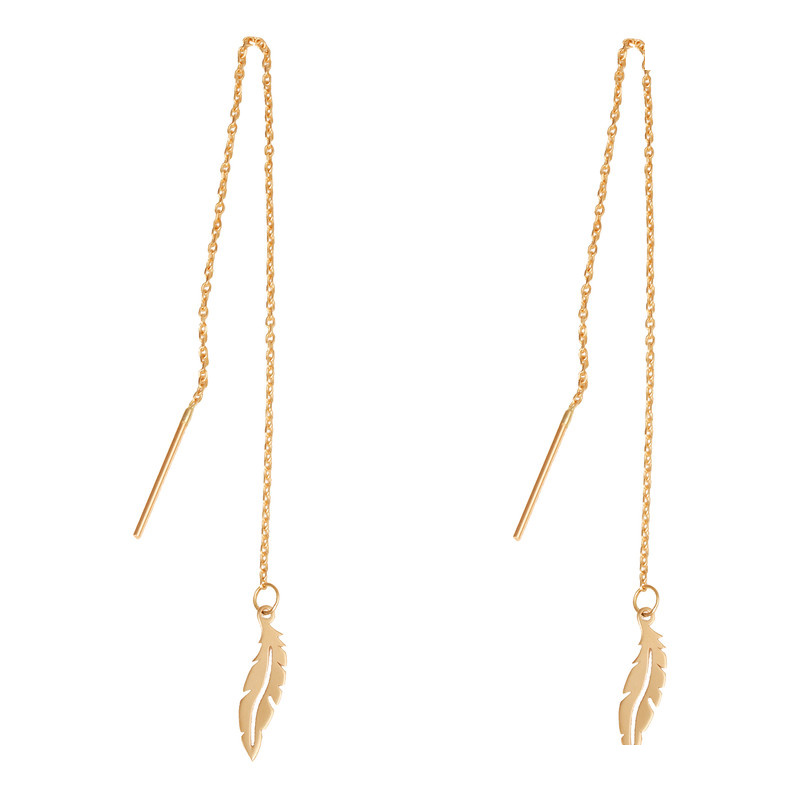 گوشواره بخیهای طلا 18 عیار زنانه گالری قو طلایی مدل 2361