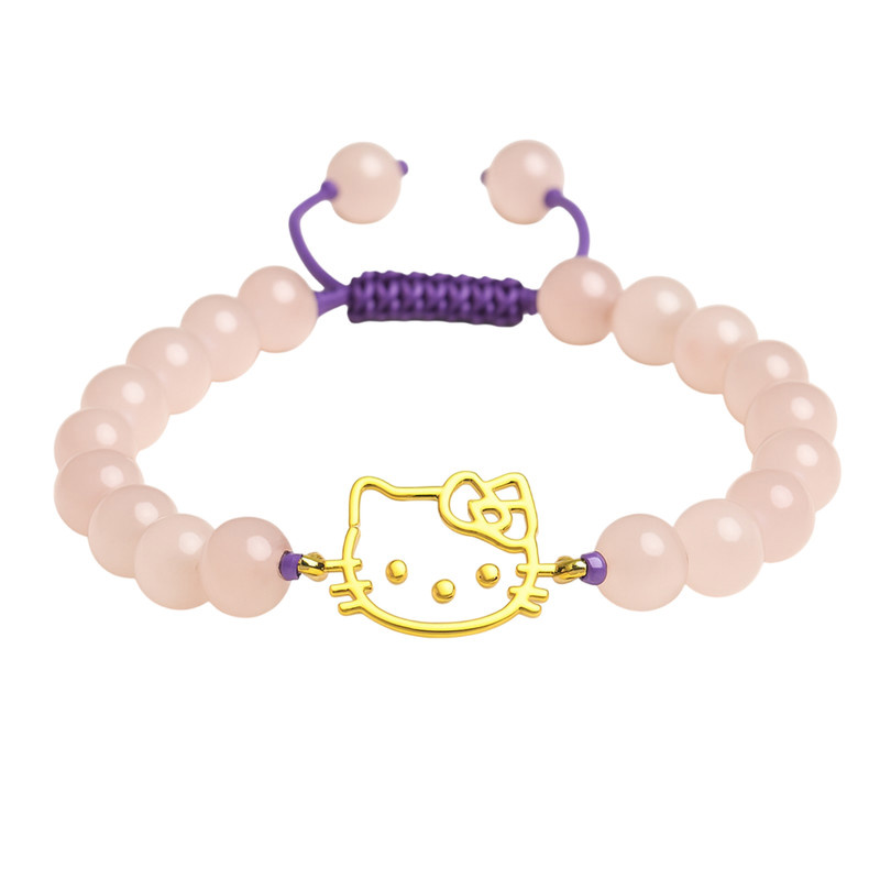 دستبند طلا 18 عیار زنانه با بند مهرهای گالری قو طلایی مدل کیتی