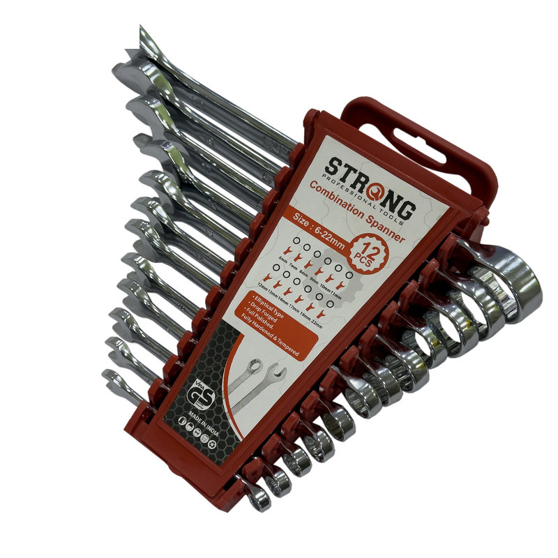 آچار یکسر تخت و یکسر رینگی استرانگ مدل SMT-STRONG-12PCS-22MM مجموعه 12عددی آچار یکسر تخت و یکسر رینگی استرانگ مدل SMT-STRONG-12PCS-22MM مجموعه 12عددی