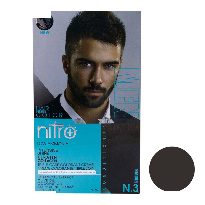 کیت رنگ مو نیتروپلاس مدل N3 حجم 50 میلی لیتر رنگ قهوه ای کیت رنگ مو نیتروپلاس مدل N3 حجم 50 میلی لیتر رنگ قهوه ای