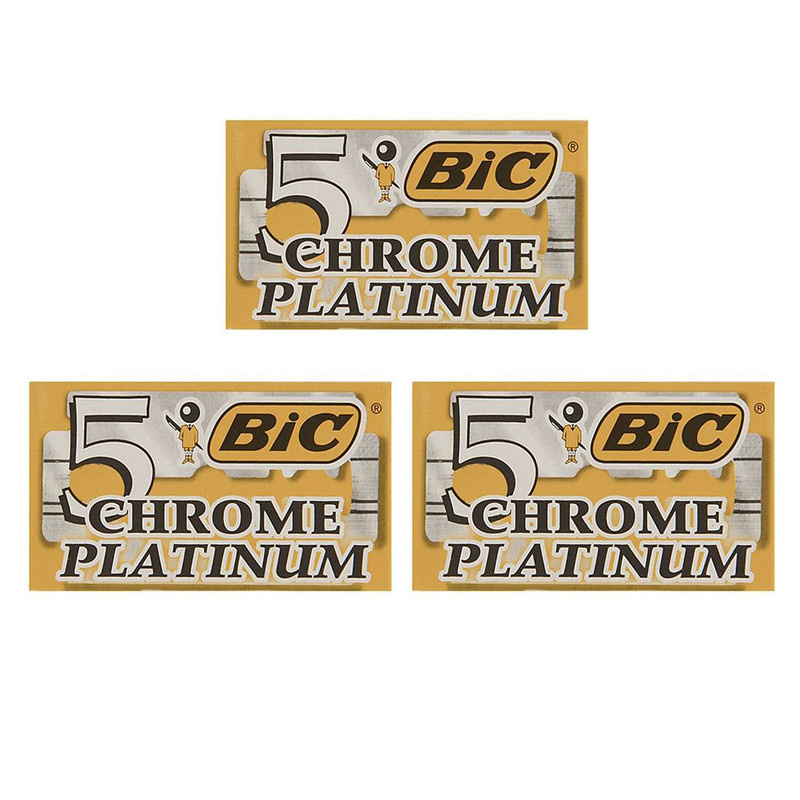 تیغ یدک بیک مدل Platinum Chromium Double Edge مجموعه 3 عددی تیغ یدک بیک مدل Platinum Chromium Double Edge مجموعه 3 عددی