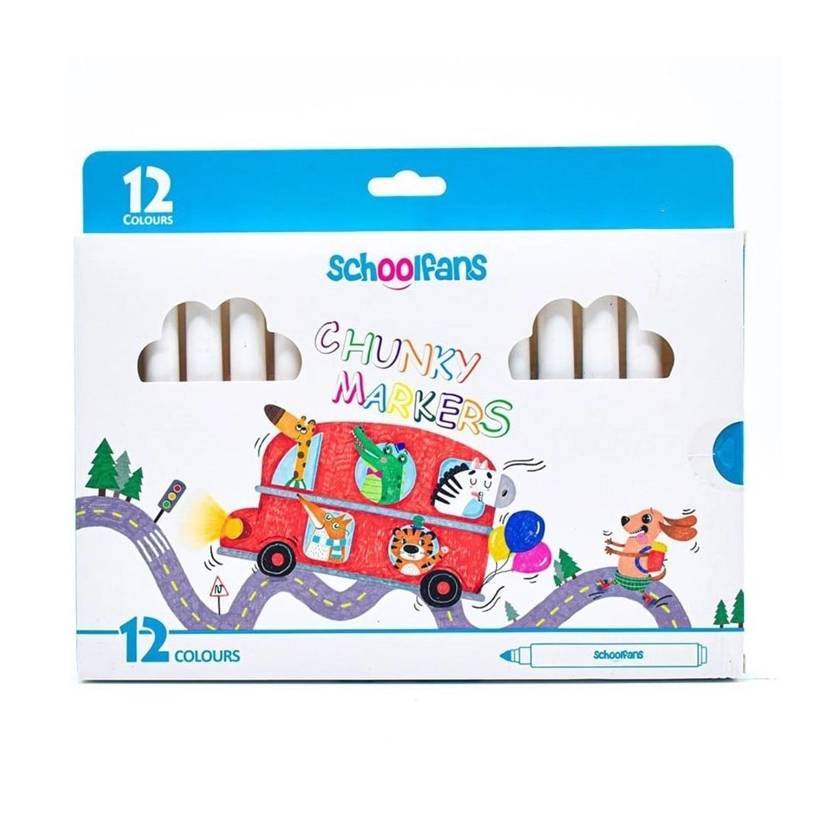 ماژیک اسکول فنس مدل جامبو بسته 12 عددی ماژیک اسکول فنس مدل جامبو بسته 12 عددی