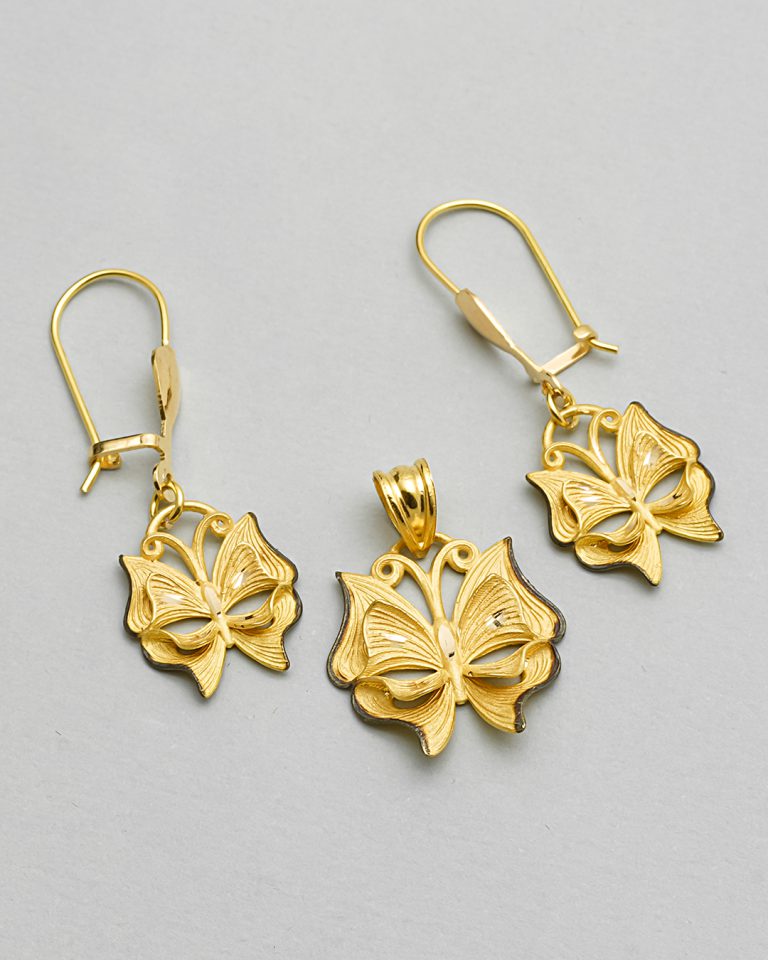 نیم ست طلا 18 عیار موژان گلد گالری طرح پروانه کد H1123 نیم ست طلا 18 عیار موژان گلد گالری طرح پروانه کد H1123