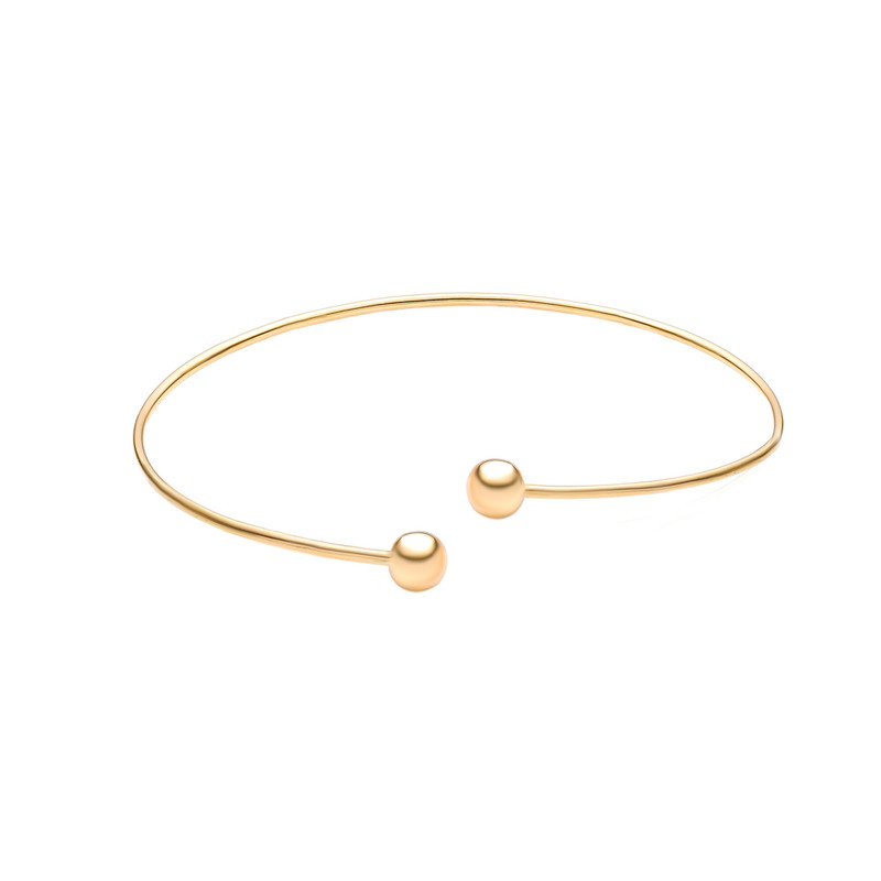 بنگل طلا 18 عیار زنانه ماوی گالری مدل دو سر گوی 1