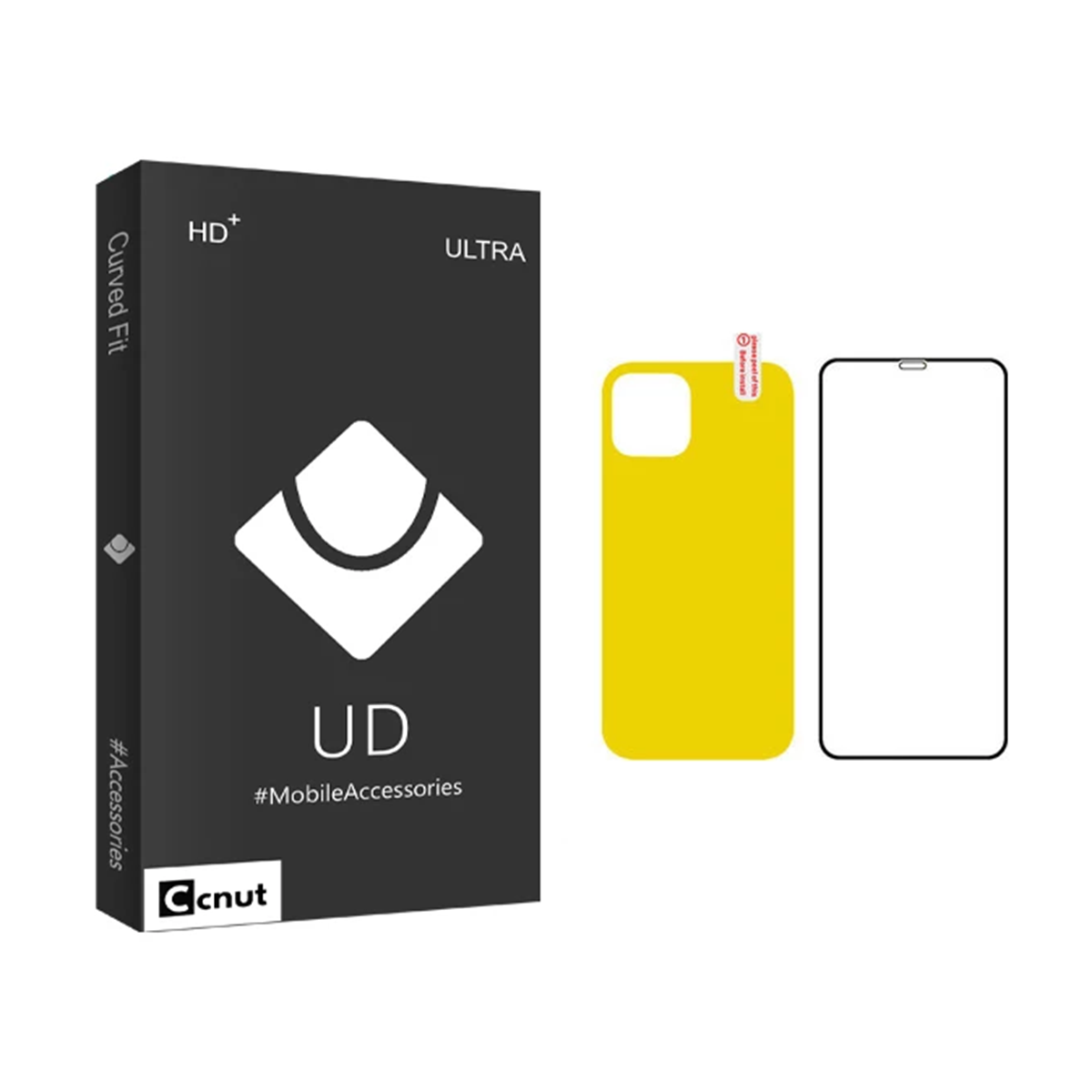 گلس گوشی اپل iPhone 12 Pro Max کوکونات مدل UD Black به همراه محافظ پشت گوشی گلس گوشی اپل iPhone 12 Pro Max کوکونات مدل UD Black به همراه محافظ پشت گوشی