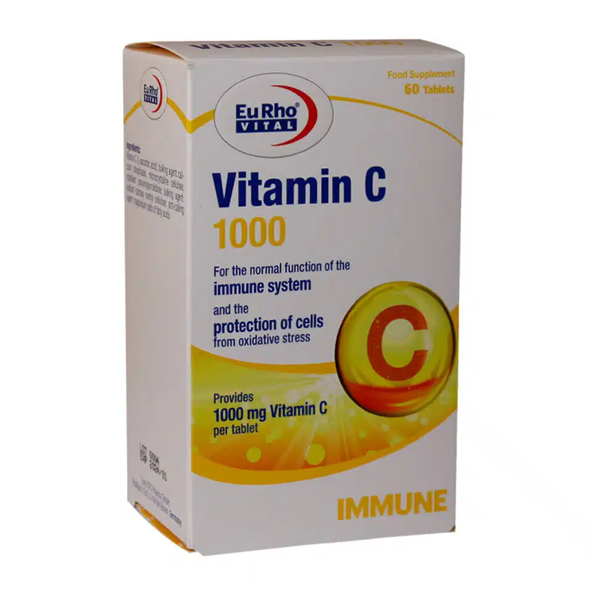 قرص ویتامین C 1000 میلی گرم یوروویتال بسته 60 عدد