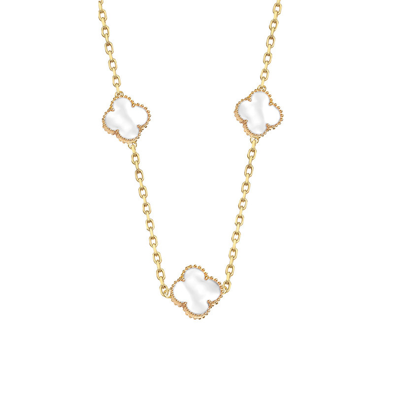 گردنبند طلا 18 عیار زنانه با زنجیر طرح ونکلیف ماوی گالری مدل صدف بولد 3