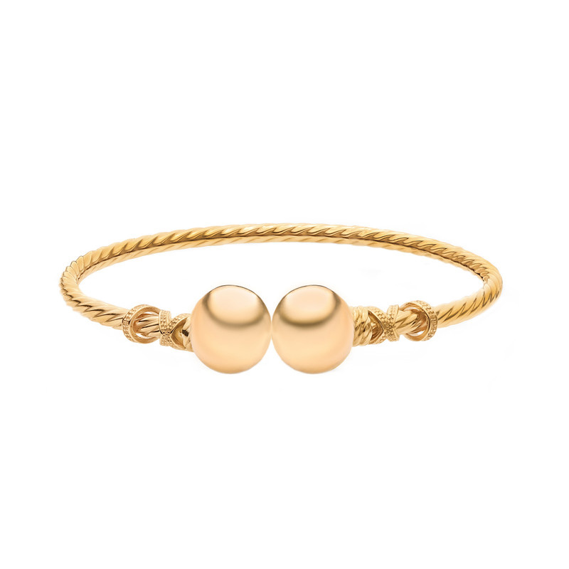 دستبند النگویی طلا 18 عیار زنانه ماوی گالری مدل گوی دستبند النگویی طلا 18 عیار زنانه ماوی گالری مدل گوی