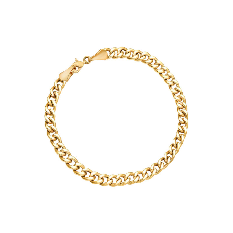 دستبند زنجیری طلا 18 عیار مردانه ماوی گالری مدل کشیده دستبند زنجیری طلا 18 عیار مردانه ماوی گالری مدل کشیده