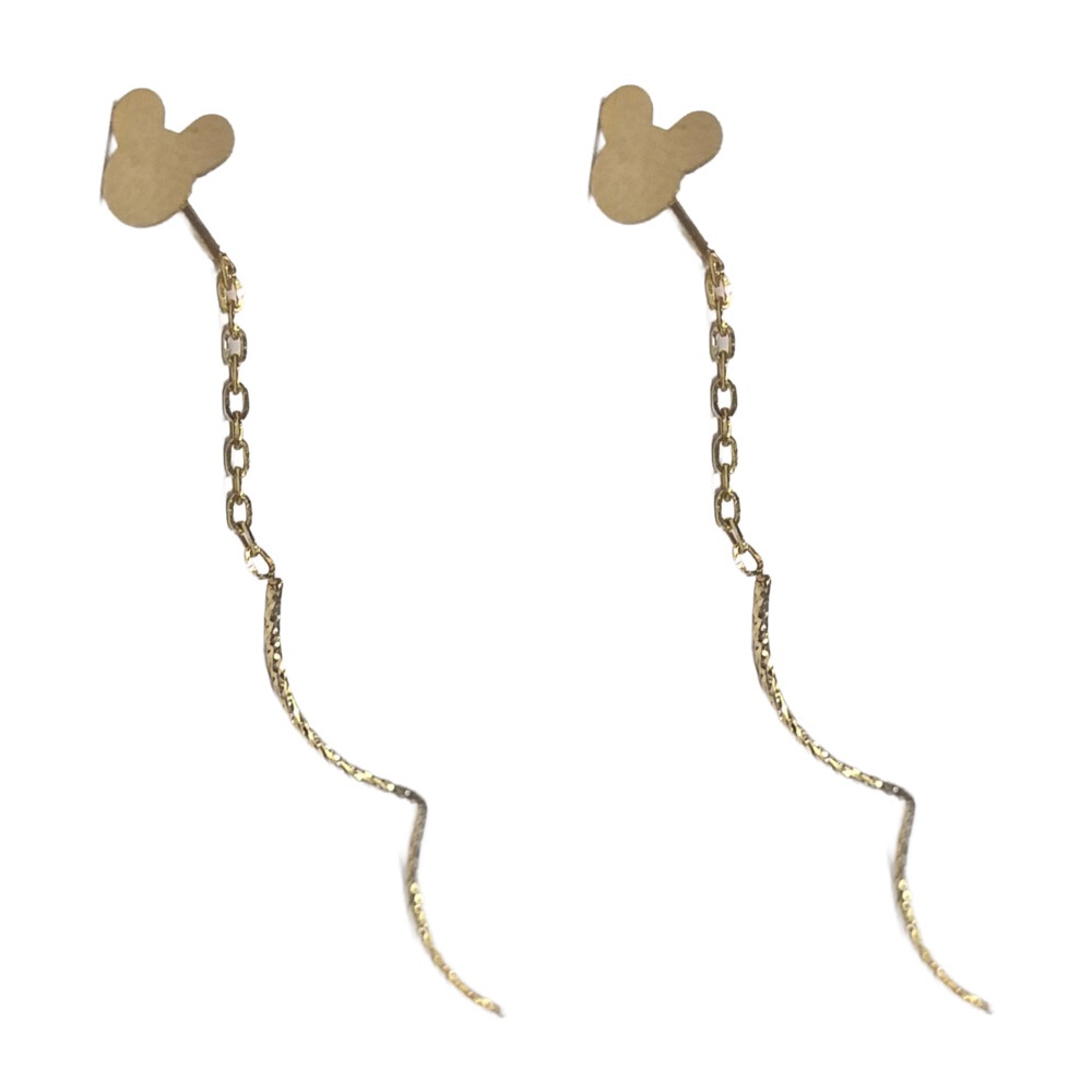 گوشواره طلا زنانه 18 عیار اسپیرال زنجیر و تراش کد 396