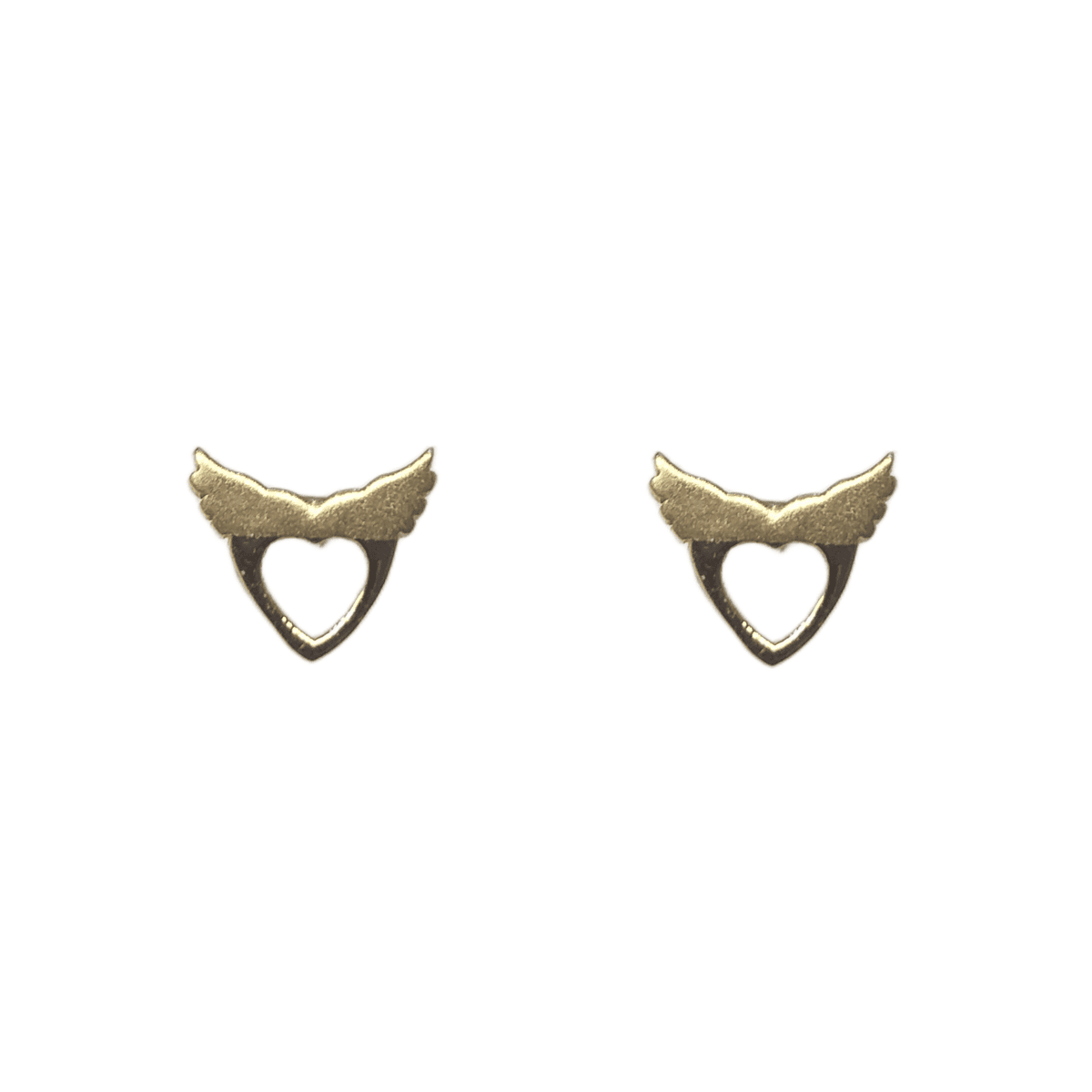 گوشواره طلا 18 عیار زنانه لاوندر طرح قلب فرشته کد 218