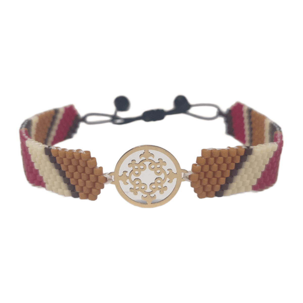 دستبند طلا 18 عیار زنانه دستساز نقش جوانه 168 پلاک