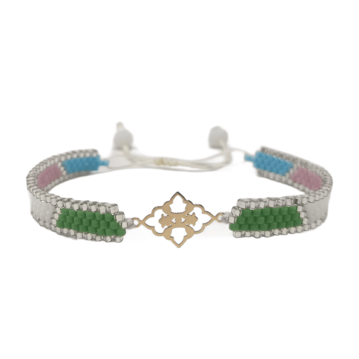 دستبند طلا 18 عیار زنانه دستساز نقش دانه برف کد 156 پلاک