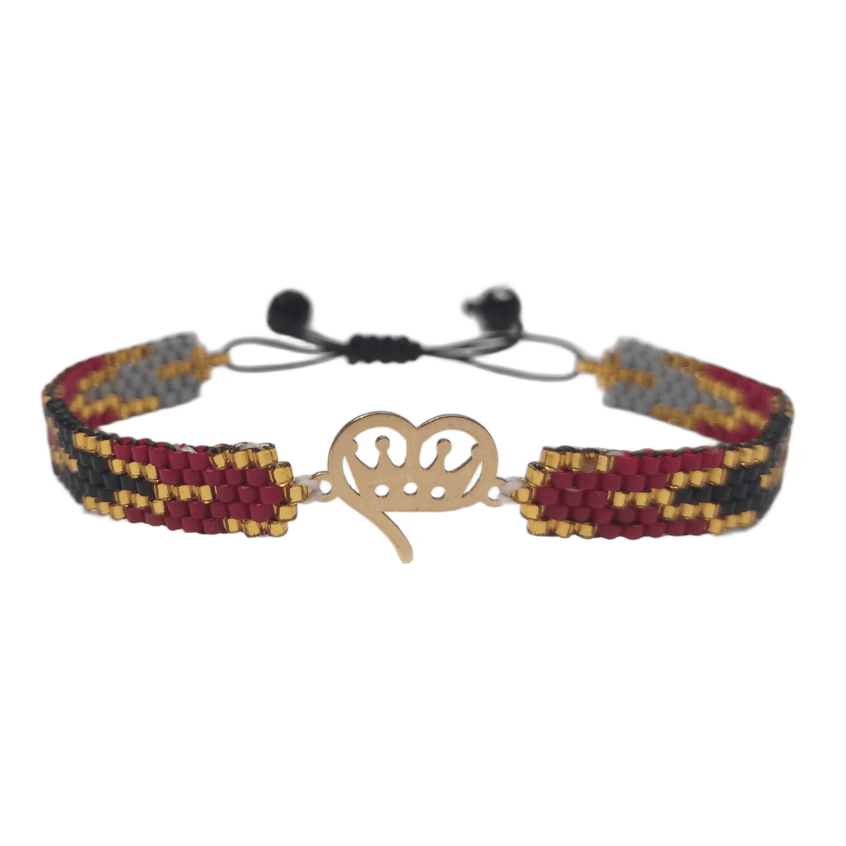 دستبند طلا 18 عیار زنانه دستساز نقش قلب تاج کد 150 پلاک