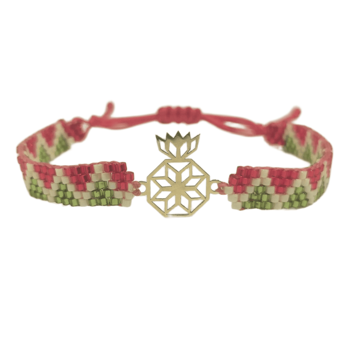 دستبند طلا 18 عیار زنانه دستساز نقش انار یلدا  کد 116 پلاک