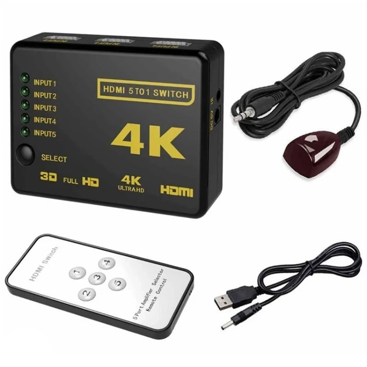اسپلیتر 5 پورت HDMI مدل MG.4K 5in1-مشکی