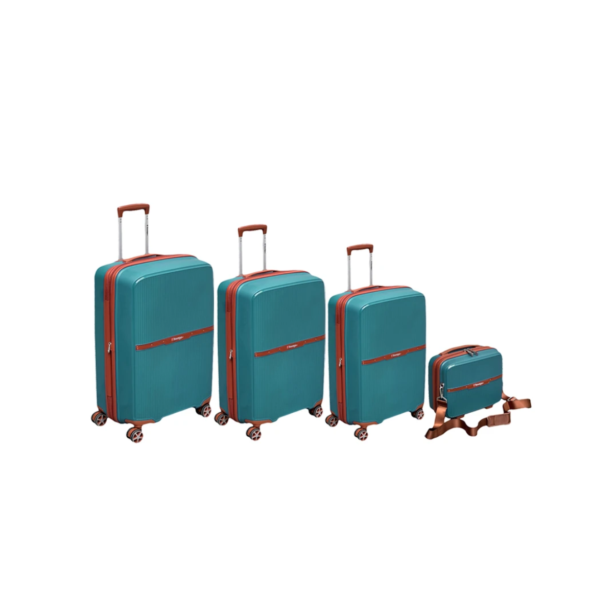 چمدان نشکن تراول گو مدل TRAVEL GO TV7575 TRIP TIME SERIES مجموعه 4 عددی به همراه چمدان آرایشی-بنفش