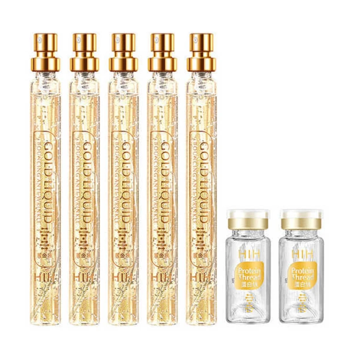 پک ضد چروک اچ آی اچ مدل نخ کلاژن جذبی و طلا بسته 7 عددی پک ضد چروک اچ آی اچ مدل نخ کلاژن جذبی و طلا بسته 7 عددی