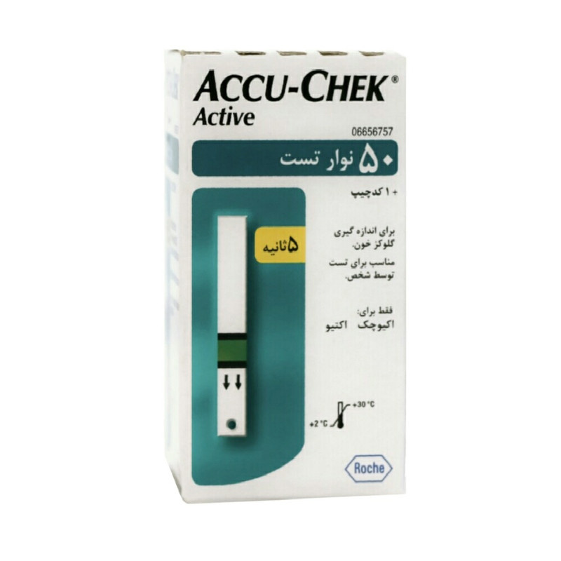 نوار دستگاه تست قند اکیو چک مدل sensor بسته 50 عددی
