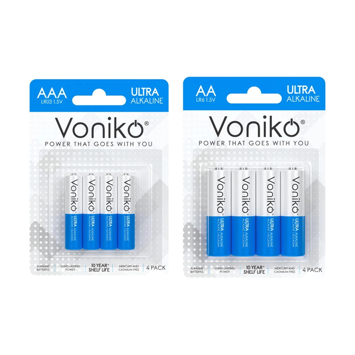 باتری قلمی ونیکو مدل LR6 بسته 4 عددی به همراه باتری نیم قلمی ونیکو مدل LR03 بسته 4 عددی