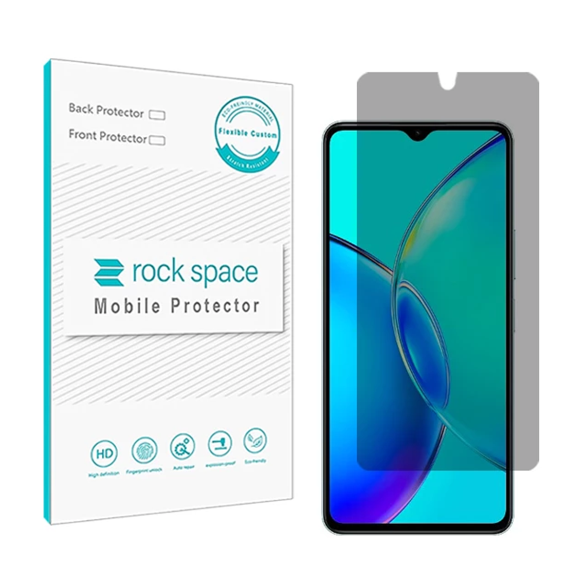 گلس حریم شخصی مات گوشی ویوو Y35 Plus راک اسپیس مدل PRV