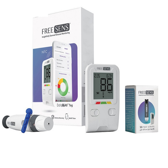دستگاه تست قند خون فریسنس مدل TAG به همراه قلم و نوار تست قند خون 50 عددی دستگاه تست قند خون فریسنس مدل TAG به همراه قلم و نوار تست قند خون 50 عددی