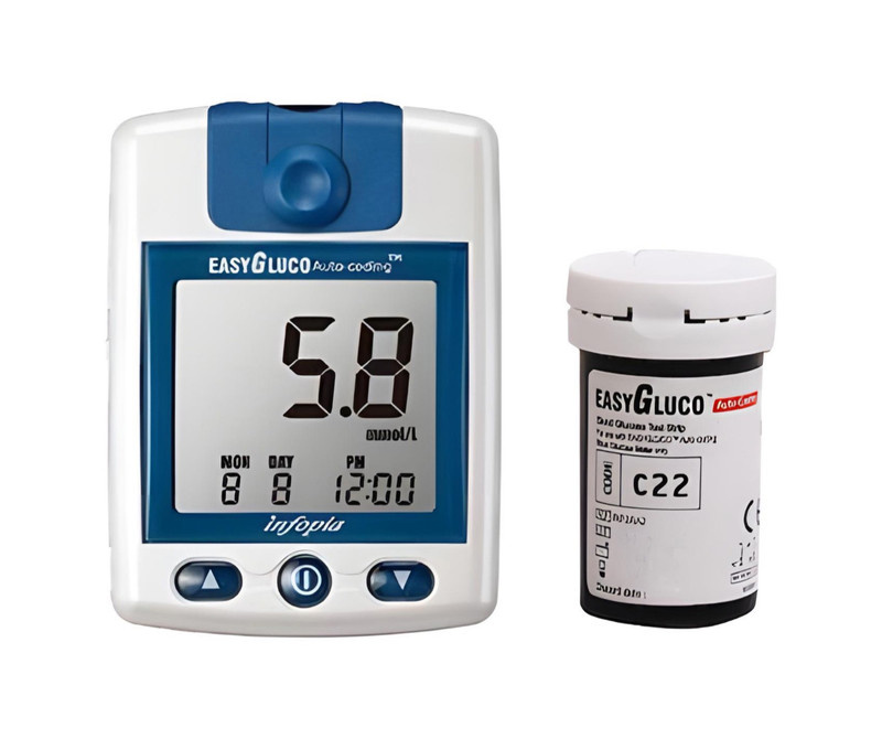دستگاه تست قند خون اینفوپیا مدل ایزی گلوکو به همراه نوار تست قند خون مجموعه 50 عددی دستگاه تست قند خون اینفوپیا مدل ایزی گلوکو به همراه نوار تست قند خون مجموعه 50 عددی