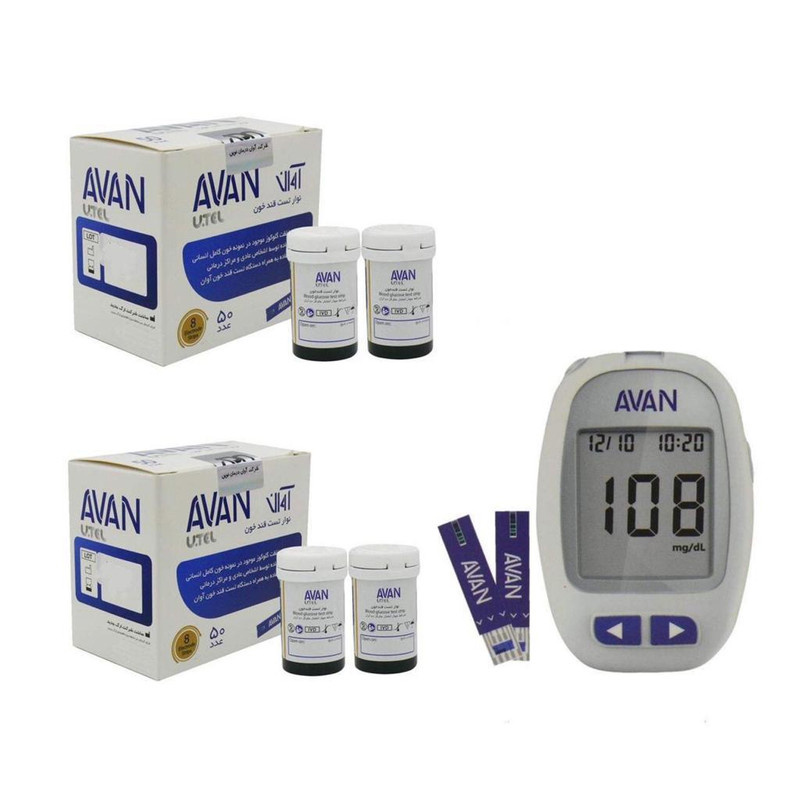 دستگاه تست قندخون آوان مدل AGM01 به همراه نوار تست قند خون آوان مدل AGMO1 مجموعه 2 عددی دستگاه تست قندخون آوان مدل AGM01 به همراه نوار تست قند خون آوان مدل AGMO1 مجموعه 2 عددی