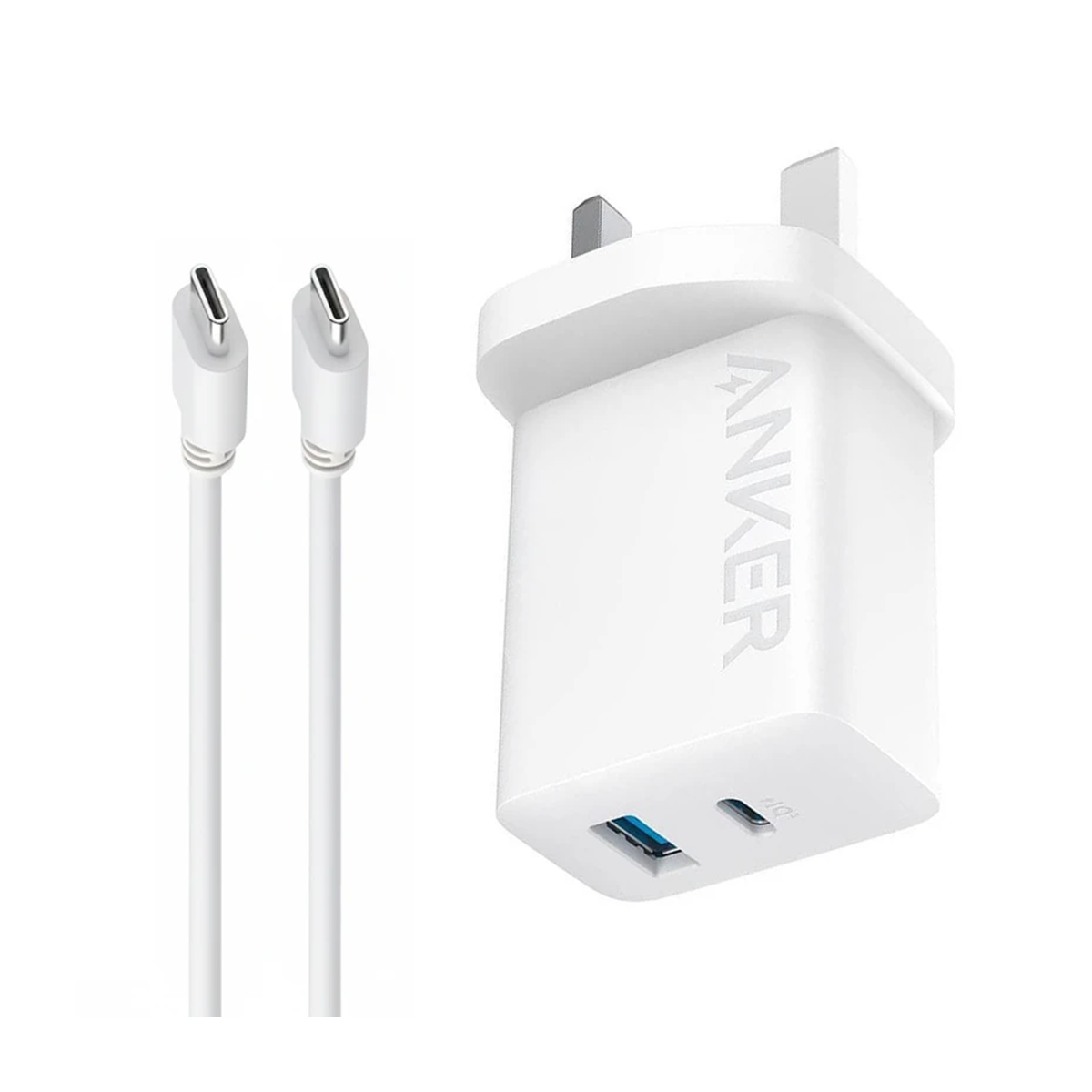 شارژر دیواری انکر مدل B2348 به همراه کابل USB-C به طول 1.5 متر 20 وات سه شاخه اروپا