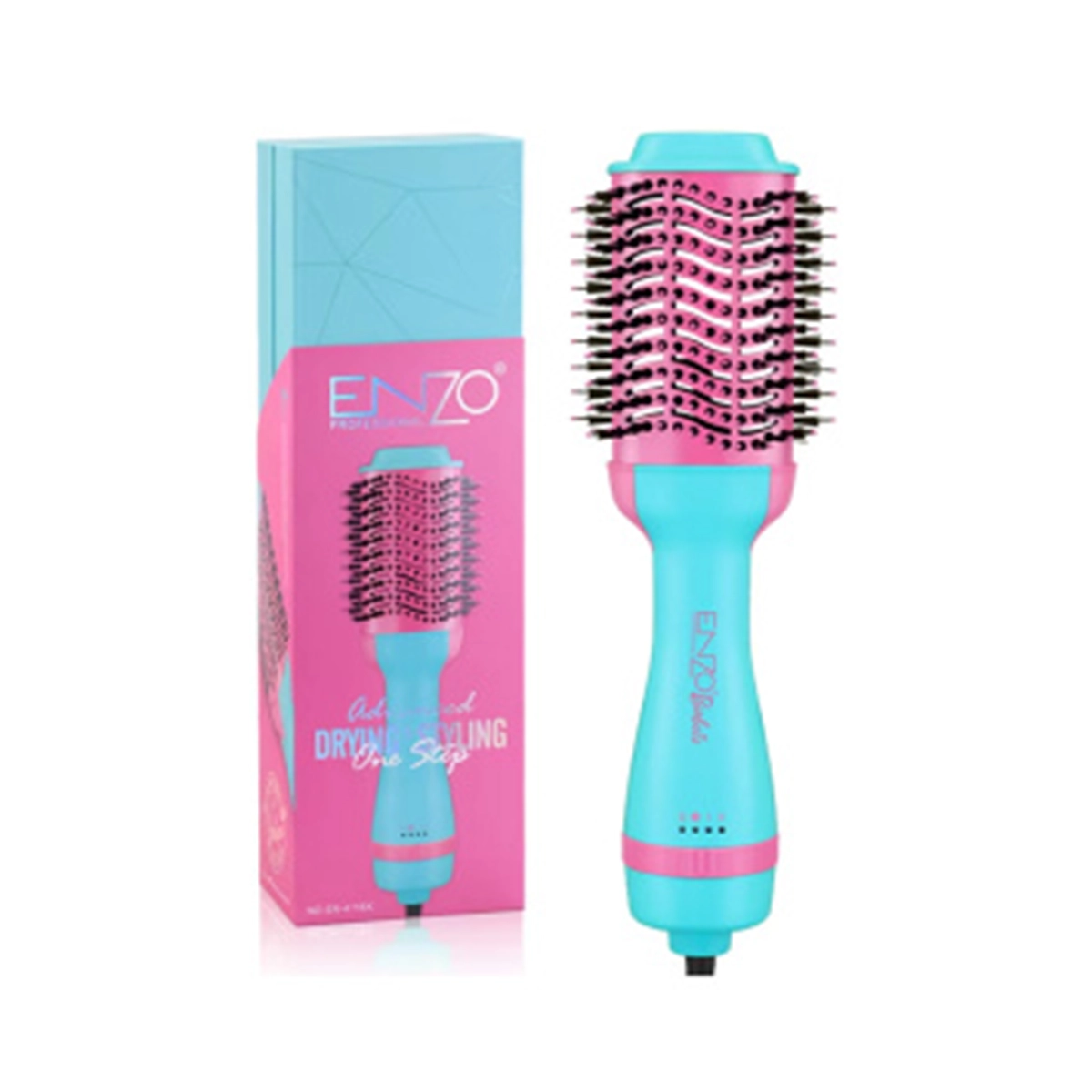 برس حرارتی حجم دهنده انزو سری باربی مدل EN-4118X-صورتی آبی برس حرارتی حجم دهنده انزو سری باربی مدل EN-4118X-صورتی آبی