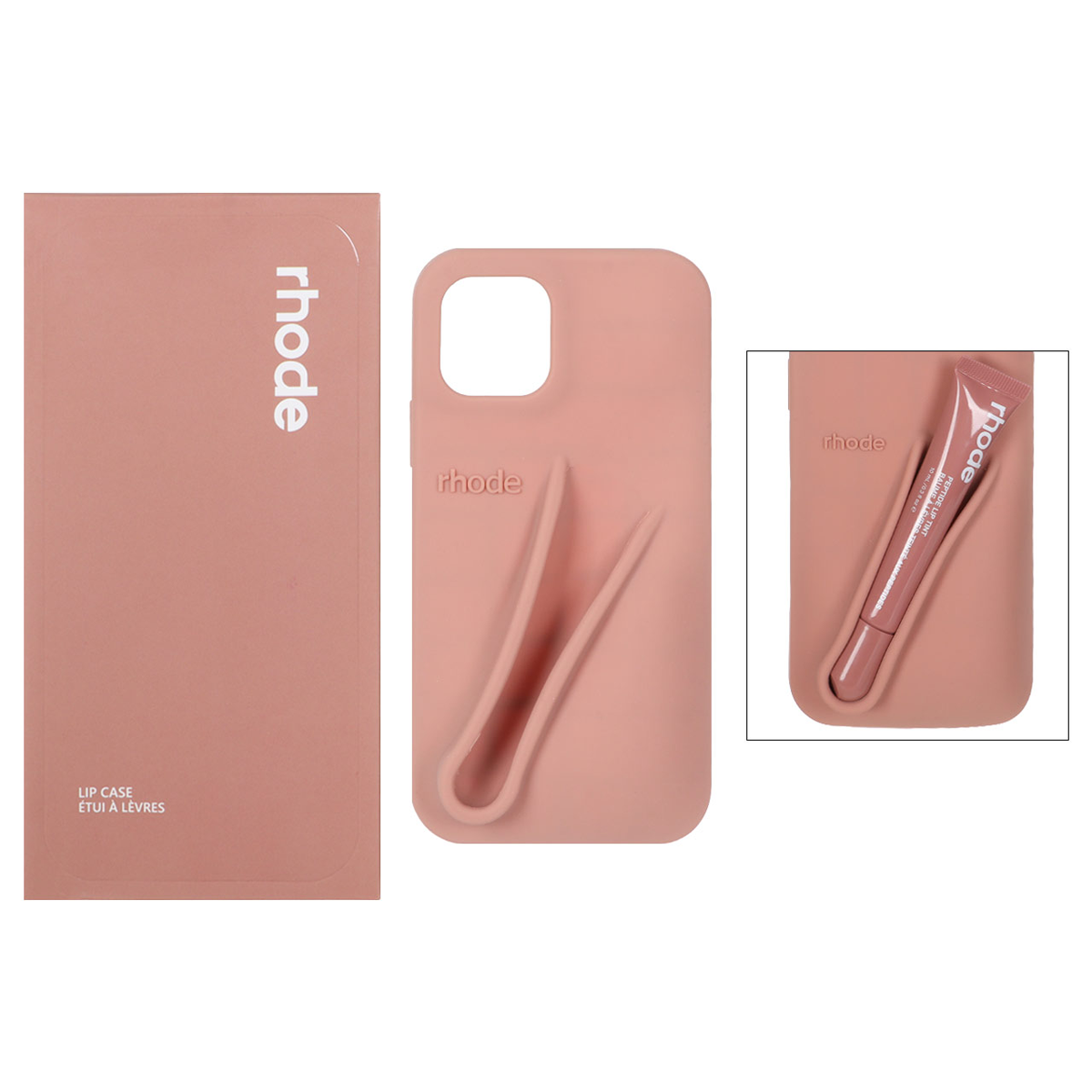 کاور گوشی سیلیکونی پاک کنی اپل iPhone 11 Pro مدل Lip Case rhode به همراه لیپ گلاس رود
