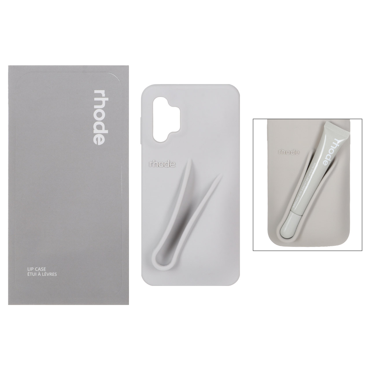 کاور گوشی سیلیکونی پاک کنی سامسونگ Galaxy A04s مدل Lip Case rhode به همراه لیپ گلاس رود